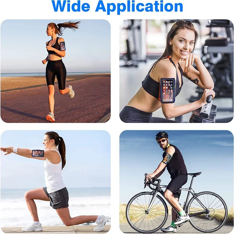 HAISSKY Running Sport Armbands For iPhone 17 16 15 14 13 Pro Max 15 Plus 16e 17 Air Samsung S25Ultra Zipper Pocket Arm Bag Pouch