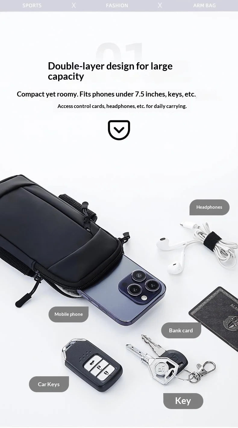 Homefish Running Armband Bag Phone Case Universal Sports Armband Arm Pouch Phone Holder Mobile Waterproof Wrist Band