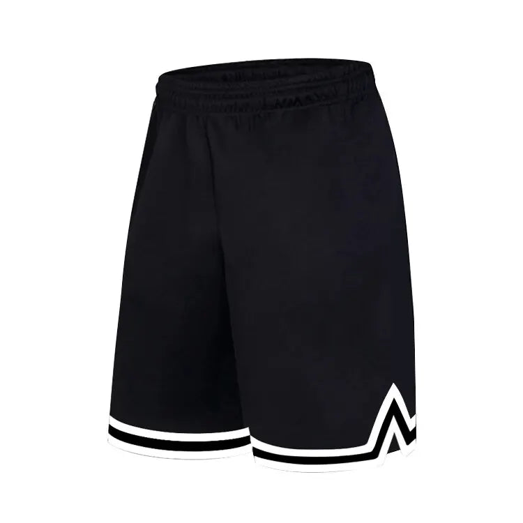 SONECHOKI Knee Length Basketball Shorts Men Striped Loose Running Sport Gym Mesh Breathable Fitness Training Workout Bottom Male